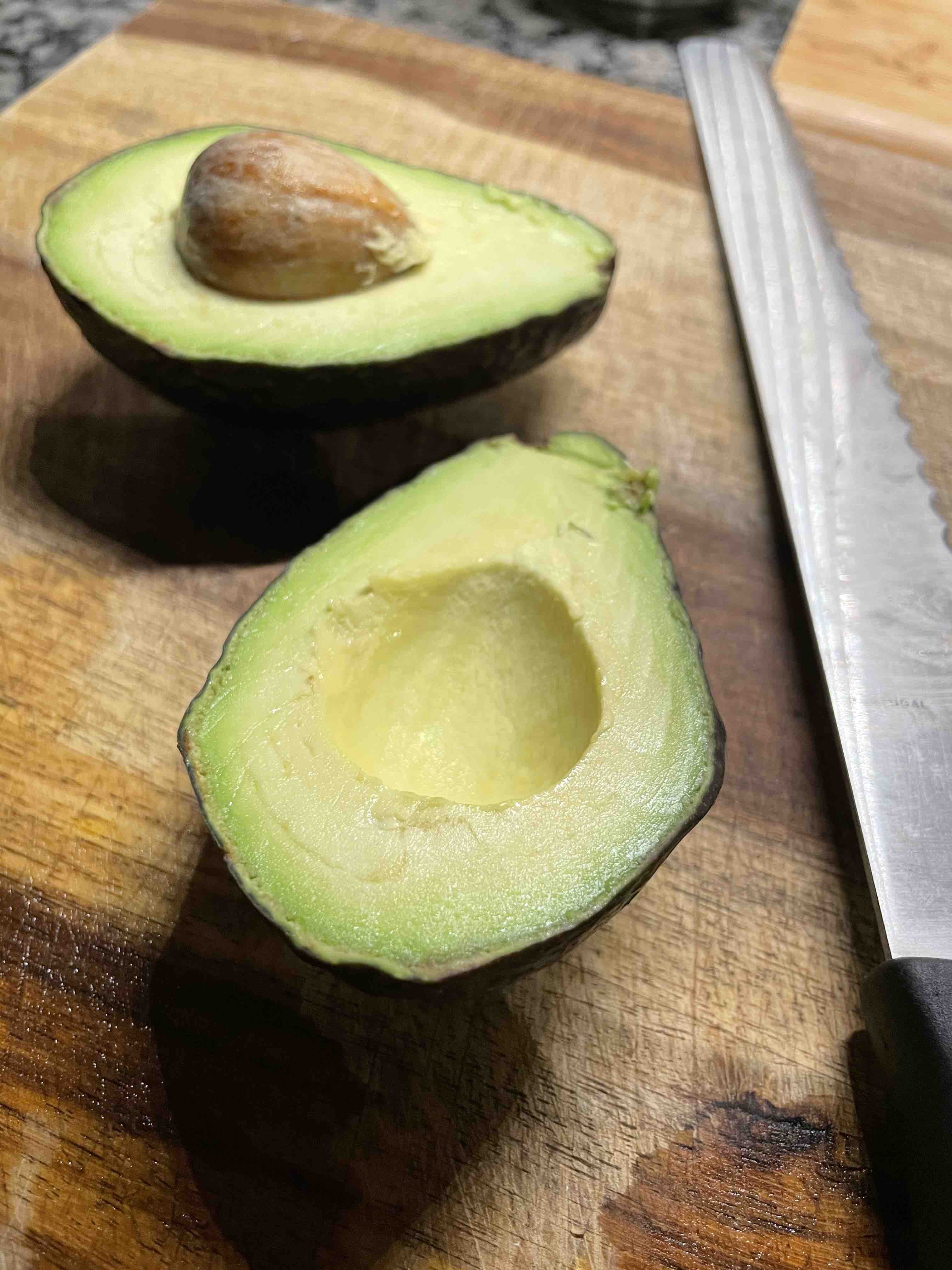 A cut avocado