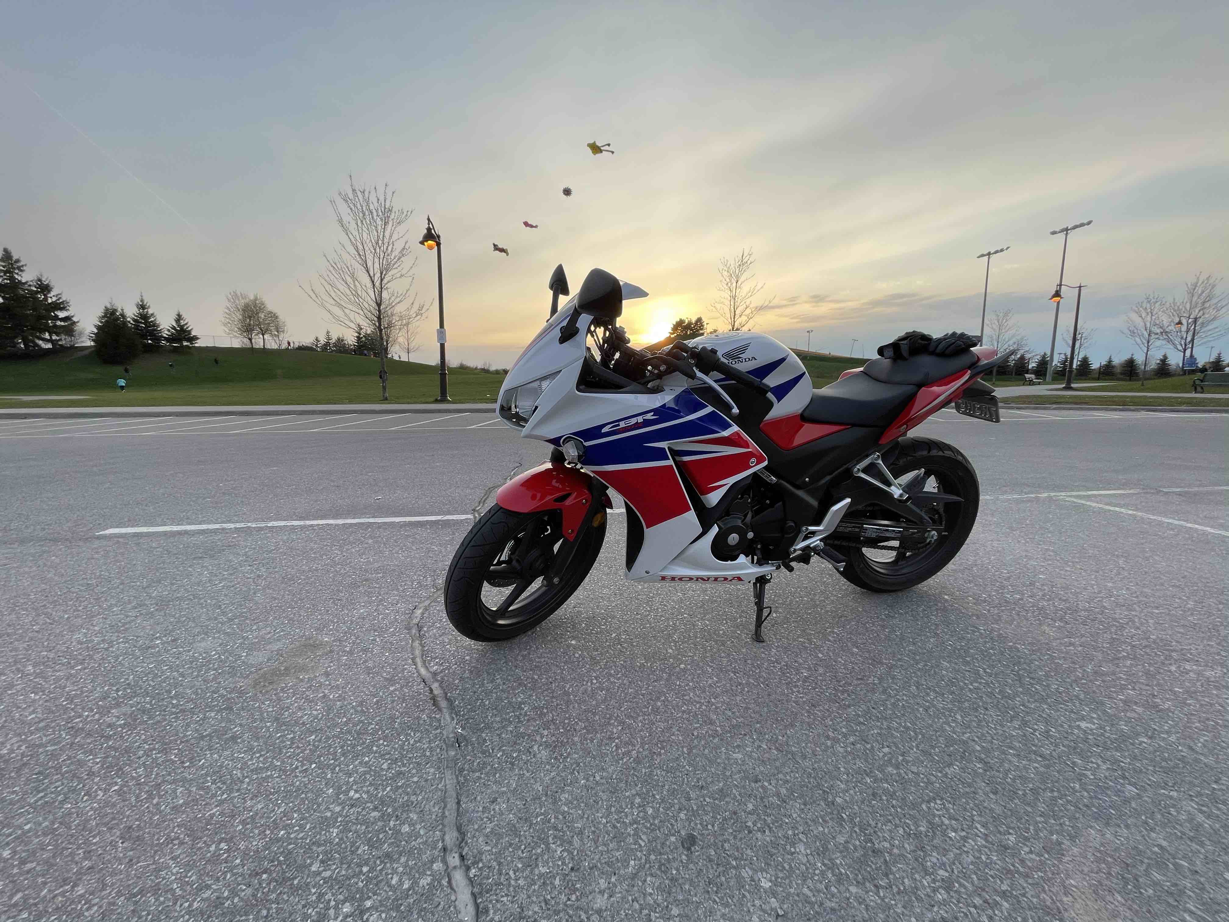 Bike With Sunset Background